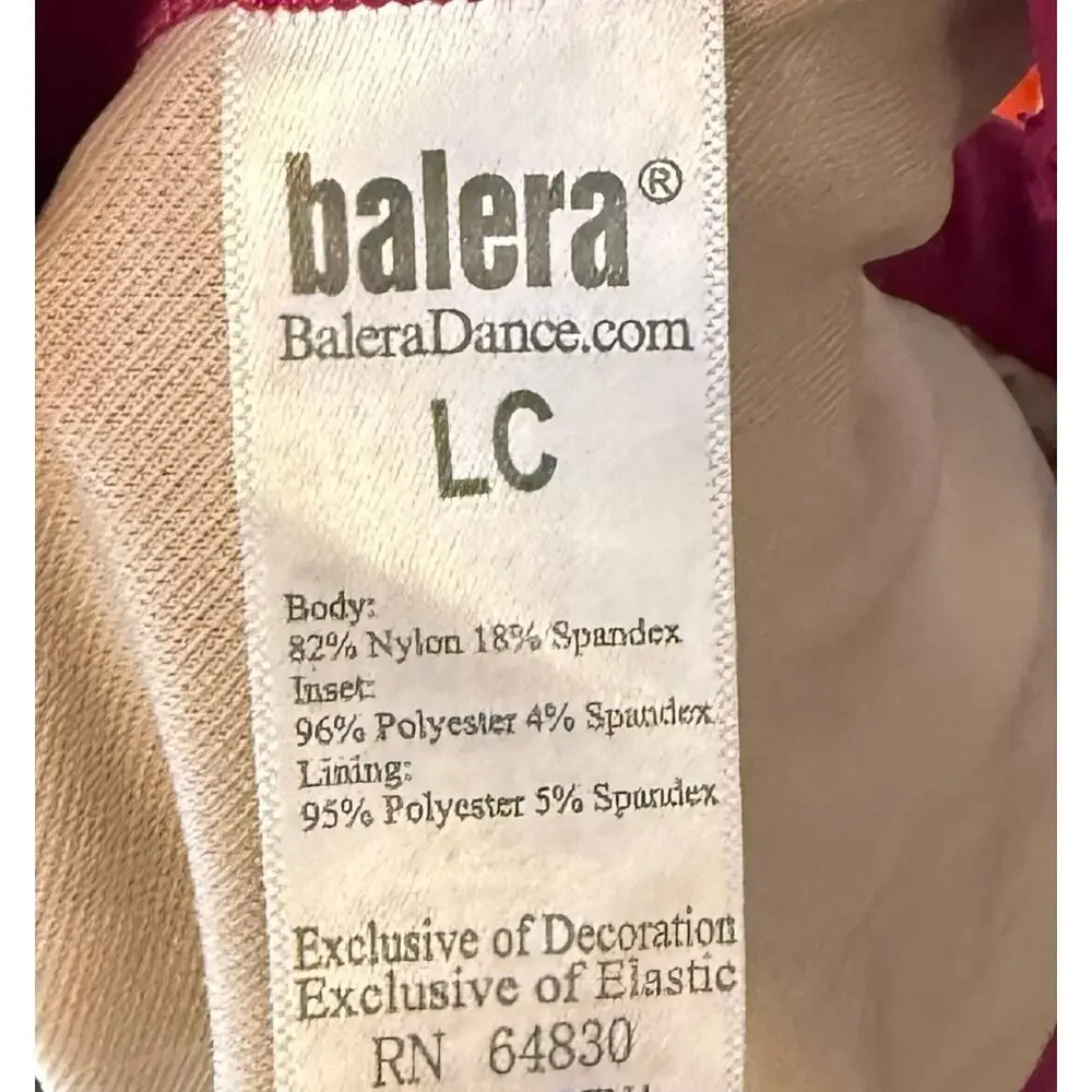 Balera Girls Dance Class Leotard Mulberry Pink Size LC Crisscross Back
